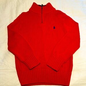 Polo Ralph Lauren Red Quarter Zip Sweater